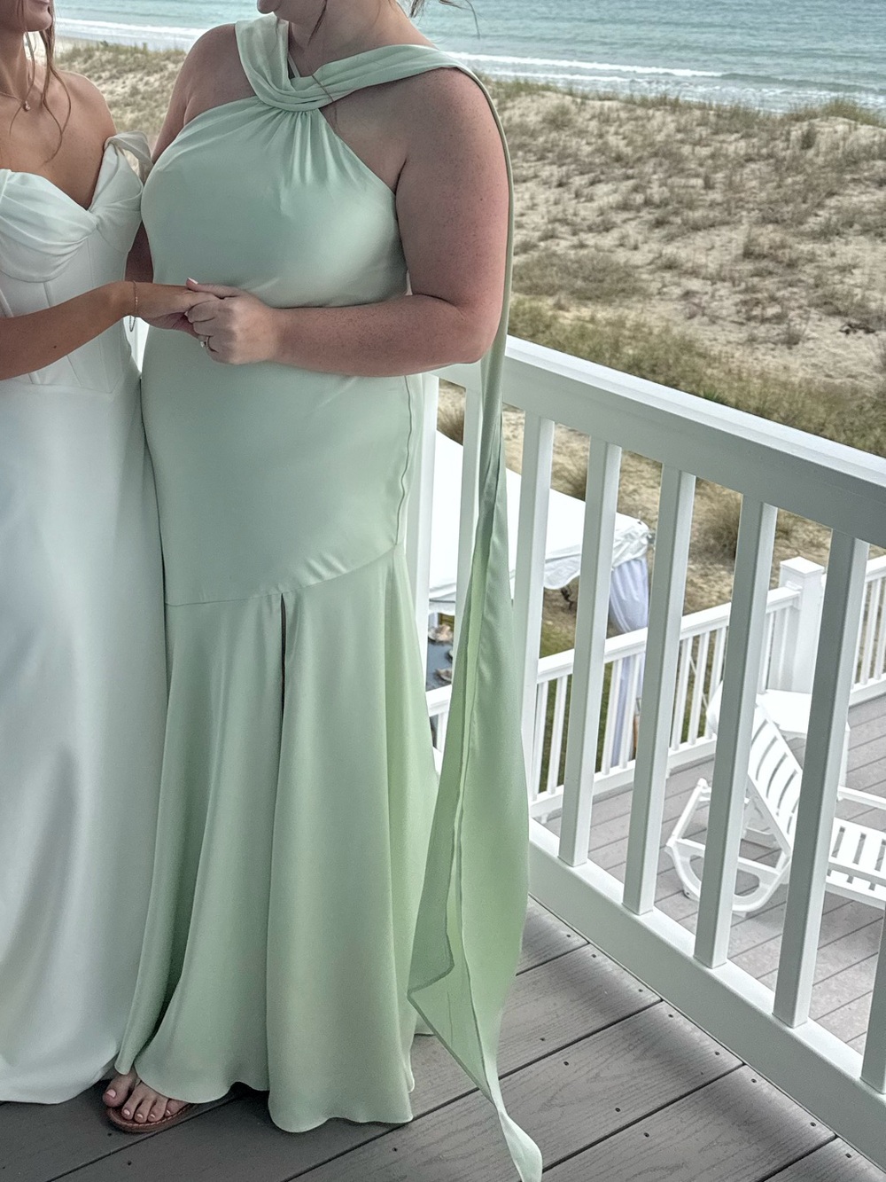 Birdey Grey Eileen Matte Satin Pistachio Green Dress